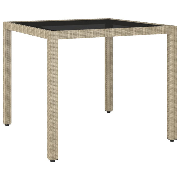 NNEVL Garden Table Beige 90x90x75 cm Poly Rattan