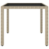 NNEVL Garden Table Beige 90x90x75 cm Poly Rattan