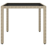 NNEVL Garden Table Beige 90x90x75 cm Poly Rattan