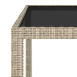 NNEVL Garden Table Beige 90x90x75 cm Poly Rattan