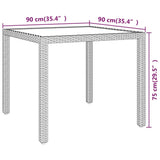 NNEVL Garden Table Beige 90x90x75 cm Poly Rattan