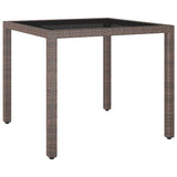 NNEVL Garden Table Brown 90x90x75 cm Poly Rattan