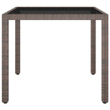 NNEVL Garden Table Brown 90x90x75 cm Poly Rattan