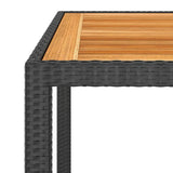 NNEVL Garden Table Black 90x90x75 cm Poly Rattan