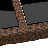 NNEVL Garden Table 150x90x75 cm Tempered Glass and Poly Rattan Brown