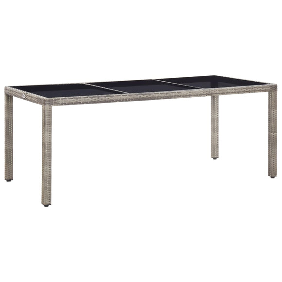 NNEVL Garden Table Grey 190x90x75 cm Poly Rattan