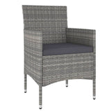NNEVL 4 Piece Garden Chair and Stool Set Poly Rattan Grey