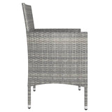 NNEVL 4 Piece Garden Chair and Stool Set Poly Rattan Grey