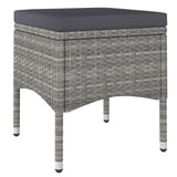 NNEVL 4 Piece Garden Chair and Stool Set Poly Rattan Grey