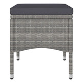 NNEVL 4 Piece Garden Chair and Stool Set Poly Rattan Grey