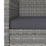 NNEVL 4 Piece Garden Chair and Stool Set Poly Rattan Grey