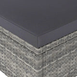 NNEVL 4 Piece Garden Chair and Stool Set Poly Rattan Grey