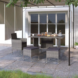 NNEVL 4 Piece Garden Chair and Stool Set Poly Rattan Grey