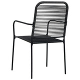 NNEVL Garden Chairs 4 pcs Cotton Rope and Steel Black