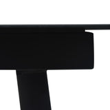 NNEVL Garden Dining Table Black 150x80x74 cm Steel and Glass