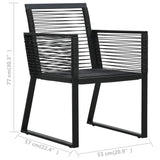 NNEVL Garden Chairs 4 pcs Rope Rattan Black