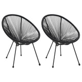 NNEVL Garden Moon Chairs 2 pcs Rattan Black