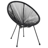 NNEVL Garden Moon Chairs 2 pcs Rattan Black