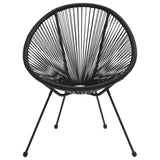 NNEVL Garden Moon Chairs 2 pcs Rattan Black