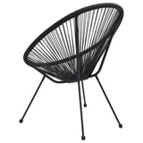 NNEVL Garden Moon Chairs 2 pcs Rattan Black