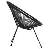 NNEVL Garden Moon Chairs 2 pcs Rattan Black
