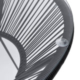 NNEVL Garden Dining Table Black Ø70x74 cm Rattan and Glass