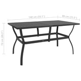 NNEVL Garden Table Anthracite 140x80x72 cm Steel