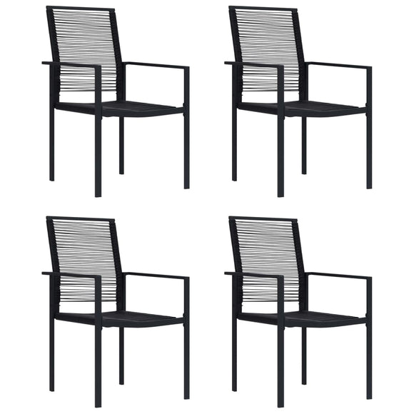 NNEVL Garden Chairs 4 pcs PVC Rattan Black