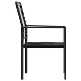 NNEVL Garden Chairs 4 pcs PVC Rattan Black