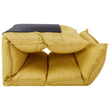 NNEVL Folding Floor Chair Mustard Yellow Fabric