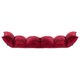 NNEVL Folding Floor Chair Wine Red Fabric