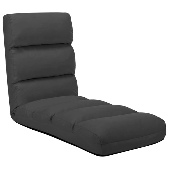 NNEVL Folding Floor Chair Anthracite Faux Leather