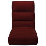 NNEVL Folding Floor Chair Wine Red Faux Leather