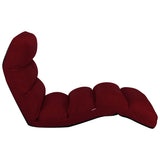NNEVL Folding Floor Chair Wine Red Faux Leather