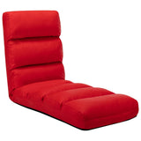 NNEVL Folding Floor Chair Red Faux Leather
