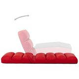 NNEVL Folding Floor Chair Red Faux Leather