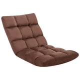 NNEVL Folding Floor Chair Brown Microfibre
