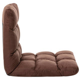 NNEVL Folding Floor Chair Brown Microfibre