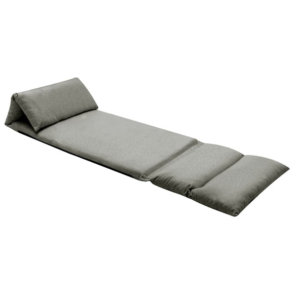 NNEVL Folding Floor Chair Dark Grey Microfibre