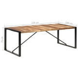 NNEVL Dining Table 220x100x75 cm Solid Wood with Sheesham Finish