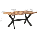 NNEVL Dining Table 160x80x75 cm Solid Wood with Sheesham Finish