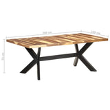 NNEVL Dining Table 200x100x75 cm Solid Wood with Sheesham Finish