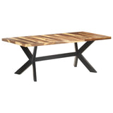 NNEVL Dining Table 200x100x75 cm Solid Wood with Sheesham Finish