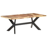 NNEVL Dining Table 200x100x75 cm Solid Wood with Sheesham Finish