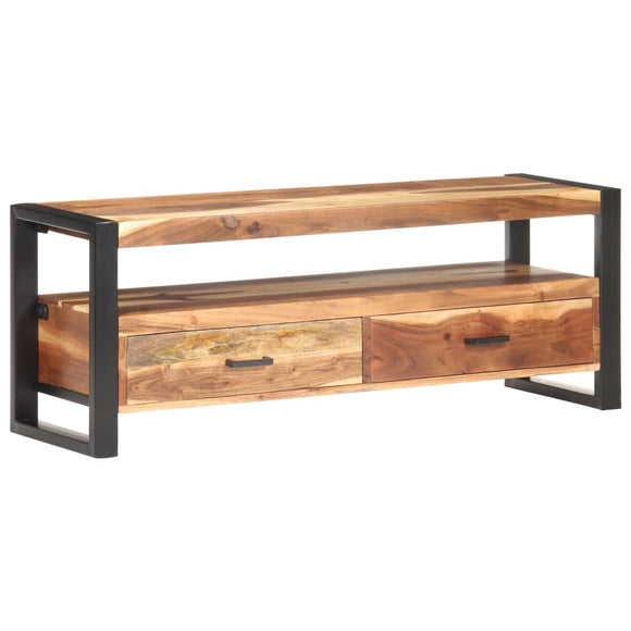 NNEVL TV Cabinet 120x35x45 cm Solid Wood with Sheesham Finish
