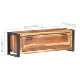 NNEVL Shoe Cabinet 120x35x40 cm Solid Wood with Sheesham Finish
