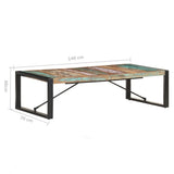 NNEVL Coffee Table 140x70x40 cm Solid Wood Reclaimed