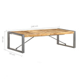 NNEVL Coffee Table 140x70x40 cm Solid Wood Mango