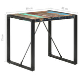 NNEVL Dining Table 80x80x75 cm Solid Reclaimed Wood