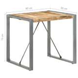 NNEVL Dining Table 80x80x75 cm Rough Mango Wood